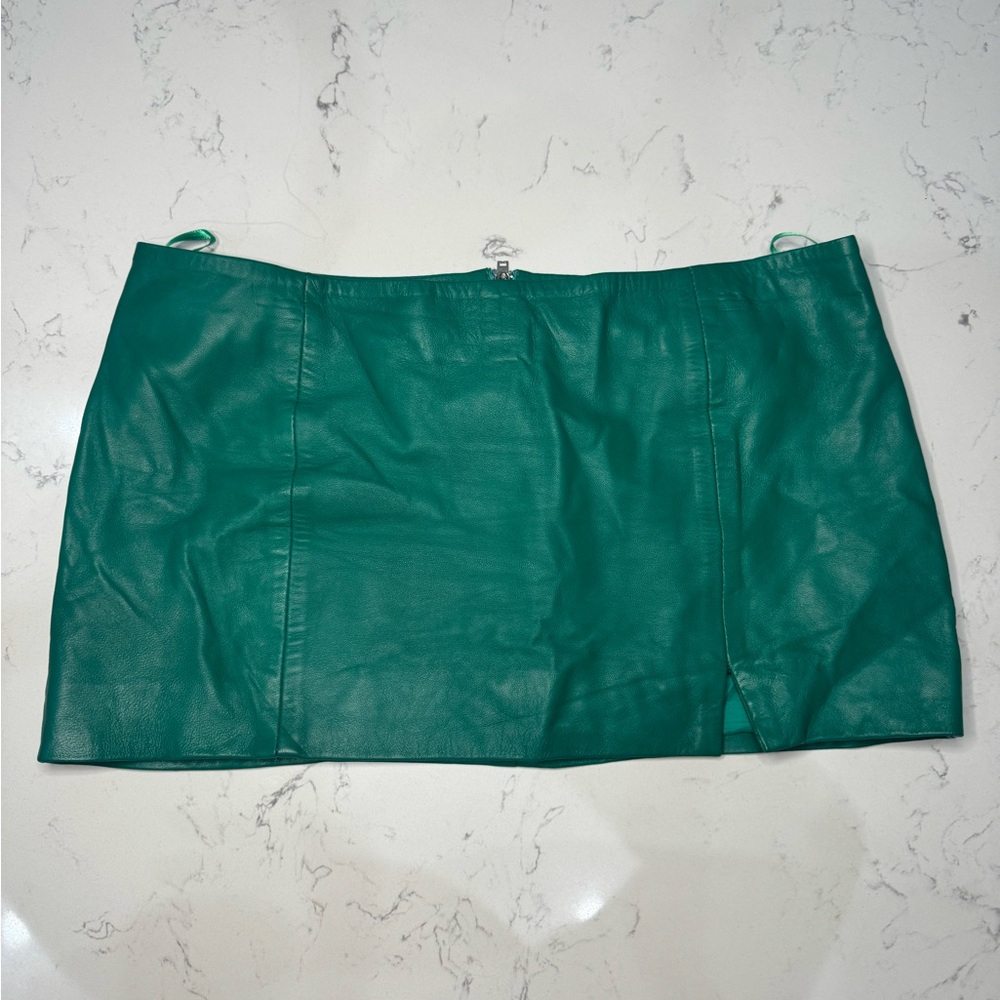Real Leather Micro Mini Skirt